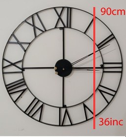 Resim Büyük Boy Roman Rakamlı Metal Duvar Saati 90 CM Çok Renkli 