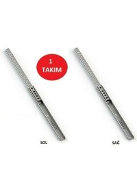 Resim Samet Metal Bilyalı Çekmece Rayı 17mm x 35cm Tek Açılım - Dayanıklı Mekanizma ile 