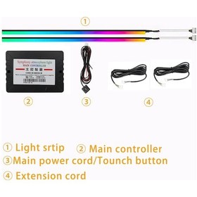 Resim Senfonik Uygulama Kontrolü 256 Renkli Led Gökyüzü Çevre Işığı Atmosferi Sunçatı Symphony Wire 1 Piece Set 