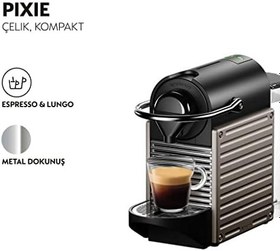 Resim Nespresso C66T Pixie Titan + Aeroccino 3 Bundle Kahve Makinesi, Gri 