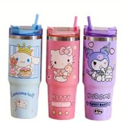 Resim Sanrio Hello Kitty & Kuromi için 30oz Paslanmaz Çelik Yalıtımlı Termos Bardak Samanlı - Sızdırmaz, Spor, Fitness için Taşınabilir Seyahat Kupası | Sevimli Karikatür Vakumlu Araba Bardağı, Şükran Günü, Noel, Cadılar Bayramı, Yeni Yıl, Anneler Günü için İdeal Hediye | BPA'sız, PVC'siz, Şarj Edilmemiş, Sanrio 