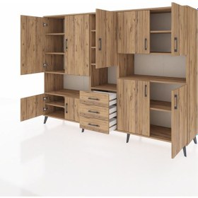 Resim Hyperion Dolap 13 Raflı 3 Çekmeceli 9 Kapaklı 220x44x163 Çam-çam Çam-çam 