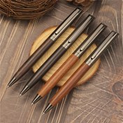 Resim Elegant Wooden Metal Ballpoint Pen with Twist Cap - Bireysel Oyma, Geri Çekilebilir, Orta Nokta, Ofis ve Kırtasiye Kullanımı İçin İdeal, Ofis Kırtasiye | Zarif Kalem Tasarımı | Dayanıklı Yazma Aracı, Tükenmez Kalem 