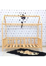 Resim Markaawm Montessori Yatak Doğal Çam Ahşap Karyola Melis 