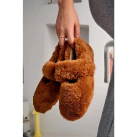 Resim Ultra Yumuşak Peluş Kadın Ev Babeti Ses Yapmaz Hafif Taban Panduf 