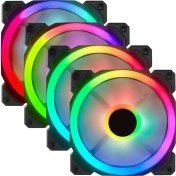 Resim Gametech 7r Pro Seri Rainbow Ledli Sessiz 120MM 12CM Kasa Fanı 4'lü Set 