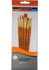 Resim Daler Rowney Simply Gold Taklon Synthetic 6Lı Fırça Seti Kod 600 