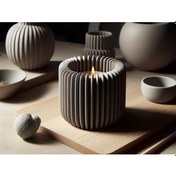 Resim Ufak Boy Şamdan Mumluk Led Mum Dahil Gri Renk Yemek Masası Dekorasyonu ŞEFFAF 