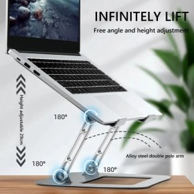 Resim Ermer Metal Laptop Notebook Standı Açı ve Yükseklik Ayarlı Alüminyum Stant Macbook 