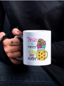 Resim Eylül Design Renkli Lettering Serisi Özel Tasarım Baskılı Kupa Bardak Eğlenceli Kupa Bardak Kahve Bardağı 