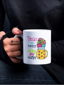 Resim Eylül Design Renkli Lettering Serisi Özel Tasarım Baskılı Kupa Bardak Eğlenceli Kupa Bardak Kahve Bardağı 