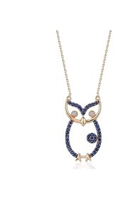 Resim Safir Baykuş Kolye Rose Gold 