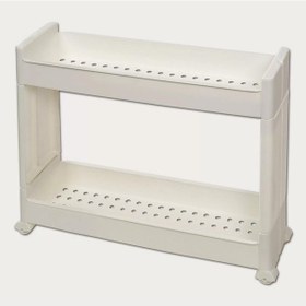 Resim Slim Organizer 2 Katlı Plastik Banyo / Mutfak Düzenleyici Raf Beyaz 49,5 14 45 Cm Beyaz 