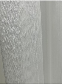 Resim Çizgili Çelik Tül Perde 40 Metre Top Kırık Beyaz 