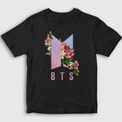 Resim Unisex Çocuk Siyah Roses Bts T-Shirt 