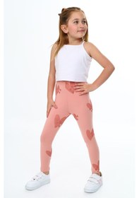 Resim Toontoy Kids Toontoy Kız Çocuk Baskılı Tayt Koyu Pudra 