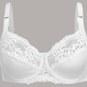 Resim Büyük Beden Seksi Sütyen, Kadın Plus Comfort Çiçekli Dantel Balenli saç tokası ve Göz Yumuşak Sütyen 