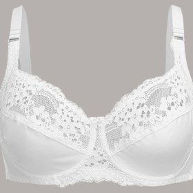 Resim Büyük Beden Seksi Sütyen, Kadın Plus Comfort Çiçekli Dantel Balenli saç tokası ve Göz Yumuşak Sütyen 