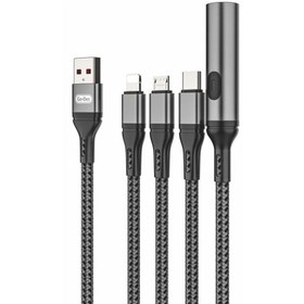 Resim Go Des GD-UC321 4in1 Lightning - Type-C - Micro USB Ultra Hızlı Şarj Kablosu + Çakmak - Gri 