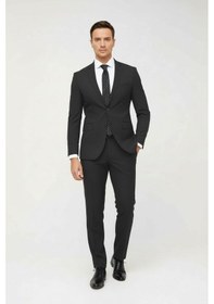 Resim İgs Erkek Füme Slim Fit Dar Kalıp Klasik Takım Elbise-23991 