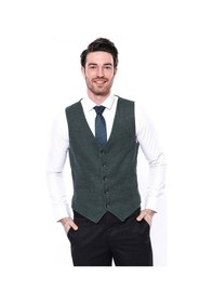 Resim Wessi V Yaka Tek Erkek Yelek - Yeşil 