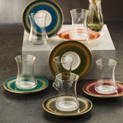Resim Sandro Moreno 1453 Farfar Gold 12 Parça 6 Kişilik Çay Seti 110 ml 