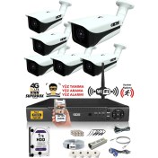 Resim Ids - 6 Kameralı 5 Mp Sony Lensli 1080P Full HD Güvenlik Kamerası Sistemi - Cepten İzle - 1 TB Dış 