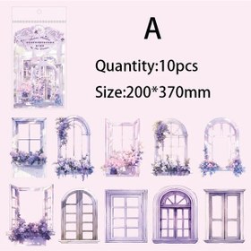 Resim 10 Adet/paket Pencere Çiçek Malzeme Kağıt Önemsiz Dergisi Dıy Scrapbooking Kolaj Malzemeleri Planlayıcısı Yaratıcı Kırtasiye Etiket Whıte 