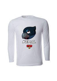 Resim Hepsimex İsme Özel Brawl Stars Cerow Çocuk Tişört Uzun Kollu Unisex Beyaz 