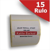 Resim Kalite Barkod 60x25 Termal Etiket | 15 Rulo Barkod Etiket 