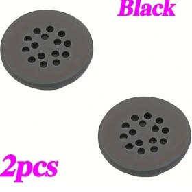 Resim Gateesat 2 Adet Siyah Lavabo Taşma Kapağı, Koku Ve Böcek Geçirmez Delik Kapak 