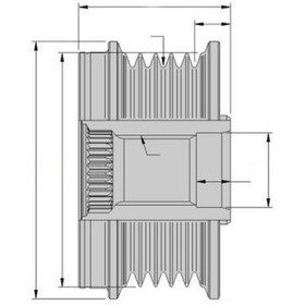 Resim HELLA 9XU358038-321 Alternatör Kasnağı Gm Gm 1204429-353901-51805799-51805800-51805801-51829383-51854909-51854910-51854911-51854912-51880173-6204 
