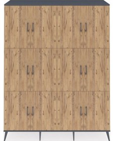 Resim Hyperion Gardrop 10 Raflı 12 Kapaklı 176x44x221 Antrasit-çam/antrasit Çam/antrasit 