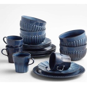 Resim Cove Glazed Indigo Blue 16 Parça Yemek Takımı Çok Renkli 