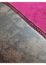 Resim Ultrasoft Düz Mürdüm 3 Lü Banyo Halısı Paspası Seti Kaymaz Taban Mürdüm 