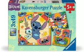 Resim Ravensburger 3x49 Parça Puzzle Disney Stitch 120041146 