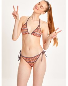 Resim Too Salty Swimwear Kadın Çok Renkli Dantelli Yandan Bağlamalı Üçgen Bikini Takımı 24s115st Çok Renkli 