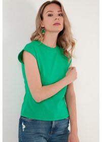 Resim Lela Bisiklet Yaka % 100 Pamuk Basic Bayan T Shirt 5864121 Benetton 