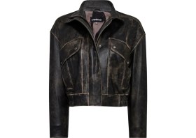 Resim Derimod Anita Kadın Kahverengi Oversize Vintage Deri Mont 25WGD5330G6 