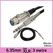 Resim Ti-Mesh 6.35Mm Stereo 3 Pin Xlr Dişi Mikrofon Ses Kablosu - 3M 