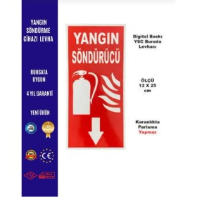 Resim Yangın Tüpü Söndürme Cihazı Levhası 