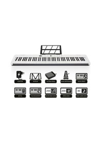 Resim Jwin Jdp-3088 Tuş Hassasiyetli 88 Tuşlu Dijital Piyano - Beyaz 