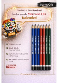 Resim Mercanlı Hb Kurşun Kalem Mavi Tek Renk 24 Adet, Köşeli Gövde, 17.5 Cm Mavi 24lü 