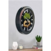 Resim Bahat Salon Ofis Duvar Saati Gri Metal Çerçeve 36 Cm 