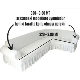 Resim StarMall Jakarli Şal Desen L.köşe Koltuk Örtüsü, Koltuk Kılıfı 350cm Antrasit 