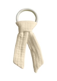 Resim Pamuk Muslin Bebek Diş Kaşıyıcı Yıkanabilir Ahşap Bej 