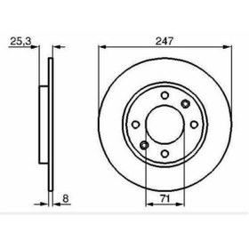 Resim Bosch Arka Fren Diski 106 206 306 -Saxo (0986478464-DF2581-WOD29449-4246G6) 