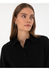 Resim Pierre Cardin Kadın Siyah Gömlek Desenli 50318195-vr046 Siyah 