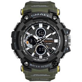 Resim Tenfowee Smael 1802 Erkek Spor Kol Saati, 50m Su Geçirmez, Akıllı Çift Ekran, Gece Aydınlatması, Alarm, Kronometre, Gün/tarih Gösterimi - Asker Yeşili Çok Renkli 