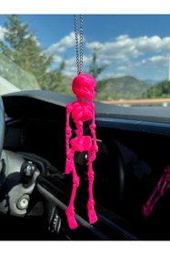 Resim Genel Markalar İskelet Ayna Süsü Pembe Araba Süsü 